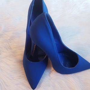 Royal Blue Suede pumps- Shoe Republic LA